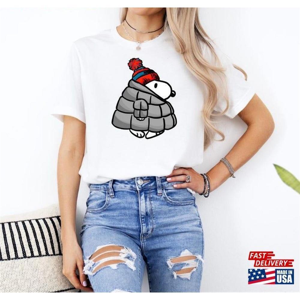 Cute Winter Jacket Character Tshirt Cozy And Fun Holiday Tee